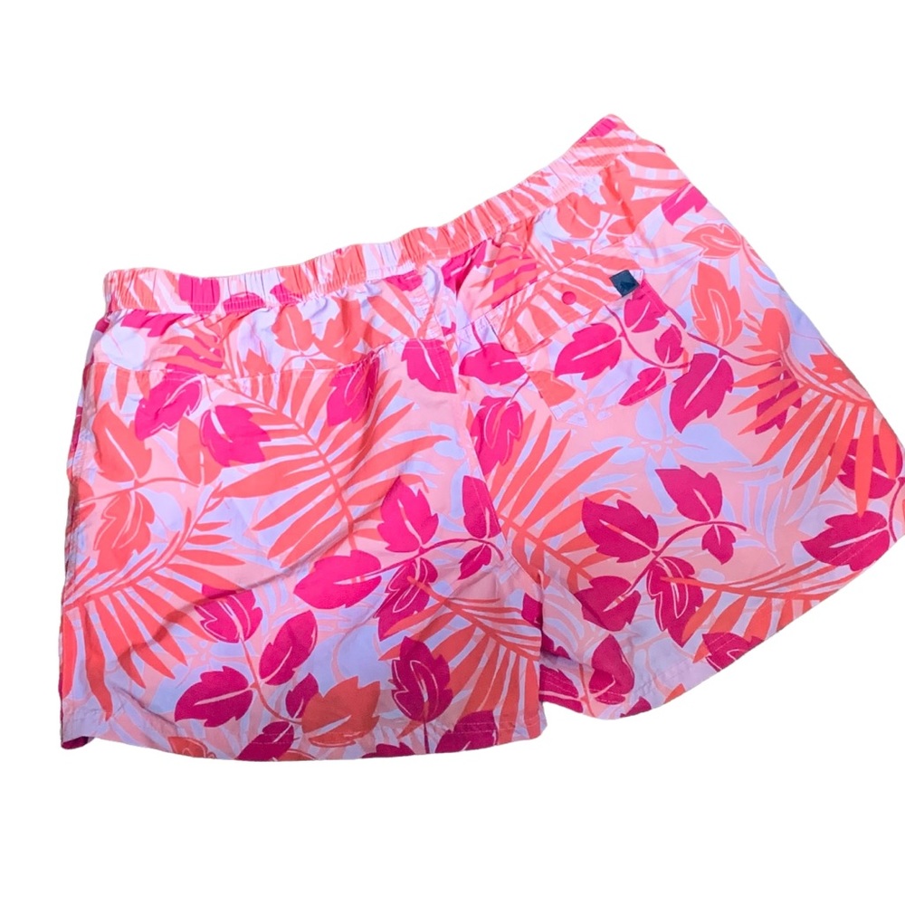 LL Bean Womens Floral Nylon Outdoor Hiking Casual Shorts Pink Orange Size L - Picture 2 of 4